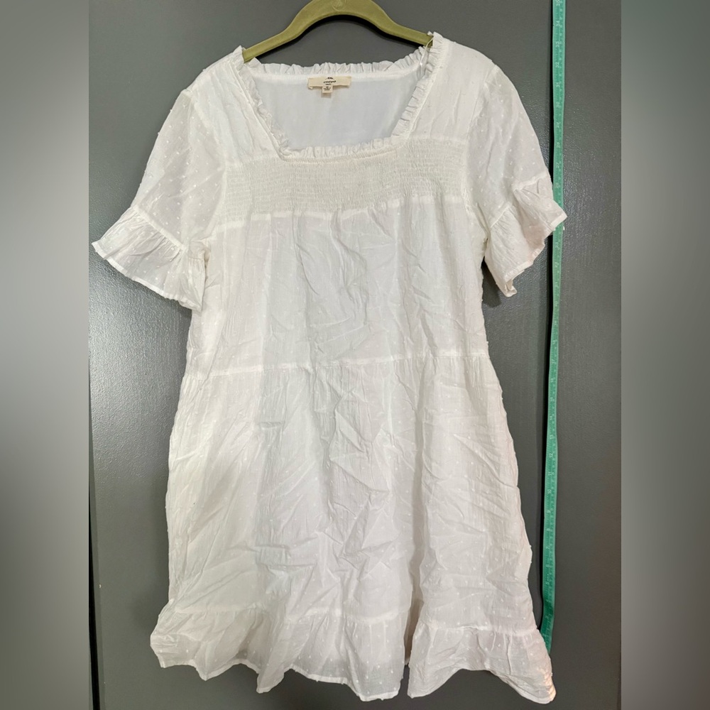 Bridal Game Day 100% Cotton White Mini Dress